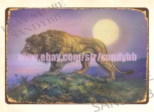 Леон Ноктурно Мексиканский Иисус Хебера искусство лев луна металлическая