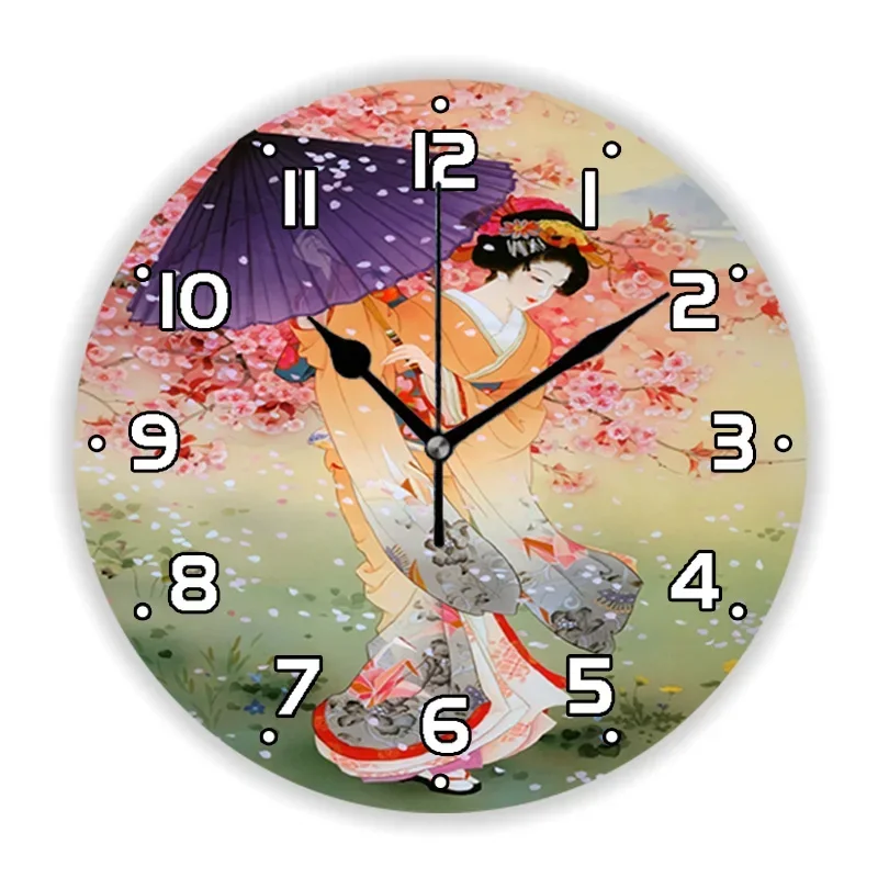 Восточные японские настенные часы Geisha Girl для гостиной традиционная женщина