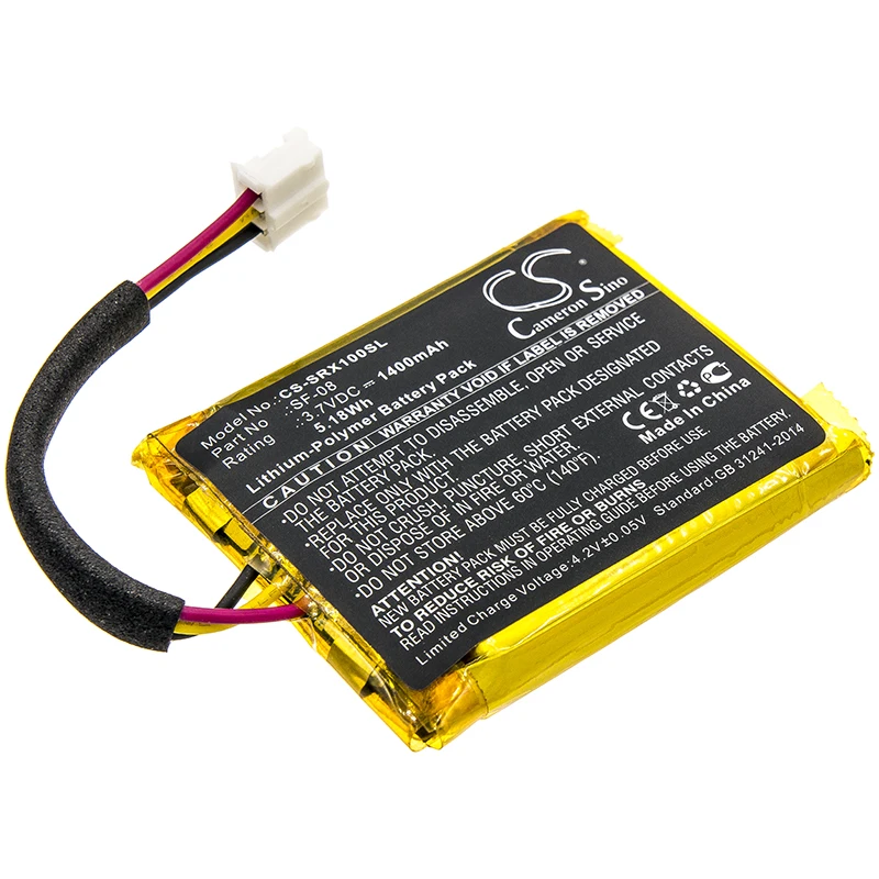 

CS Wireless Headset Battery for Sony SRS-XB10 SRS-XB12 Fits SF-08 Li-Polymer 3.70V 1400mAh/5.18Wh