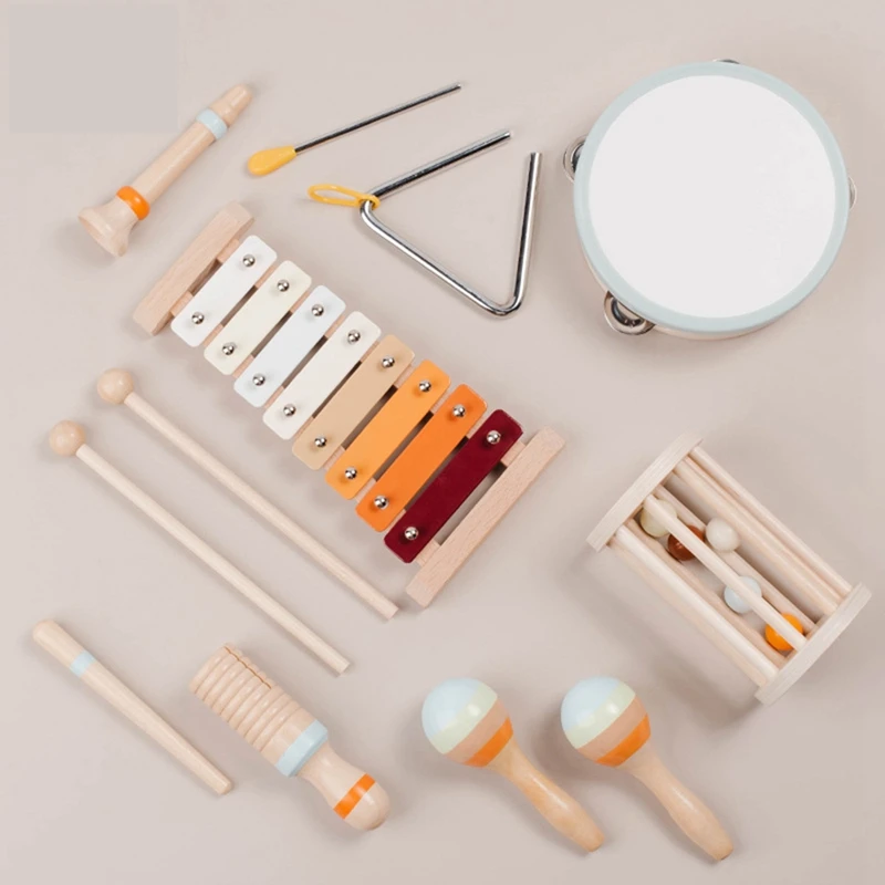 Музыкальные инструменты деревянные игрушки для малышей 1-3 набор перкуссионных