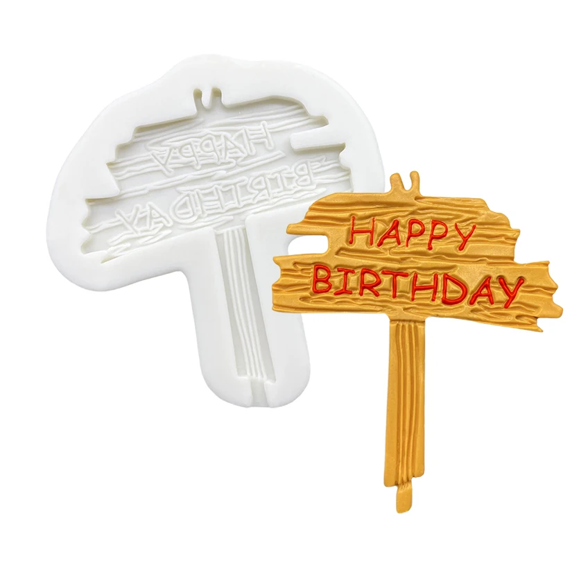 

HAPPY BIRTHDAY Silicone Sugarcraft Mold Resin Tools Cupcake Baking Mould Fondant Cake Decorating Tools