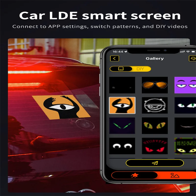 

Светодиодный знак, дисплей для выражения заднего стекла автомобиля, экран/текст/анимация/таймер, управление через приложение через Bluetooth, RGB светодиодный мягкий рекламный щит для автомобиля