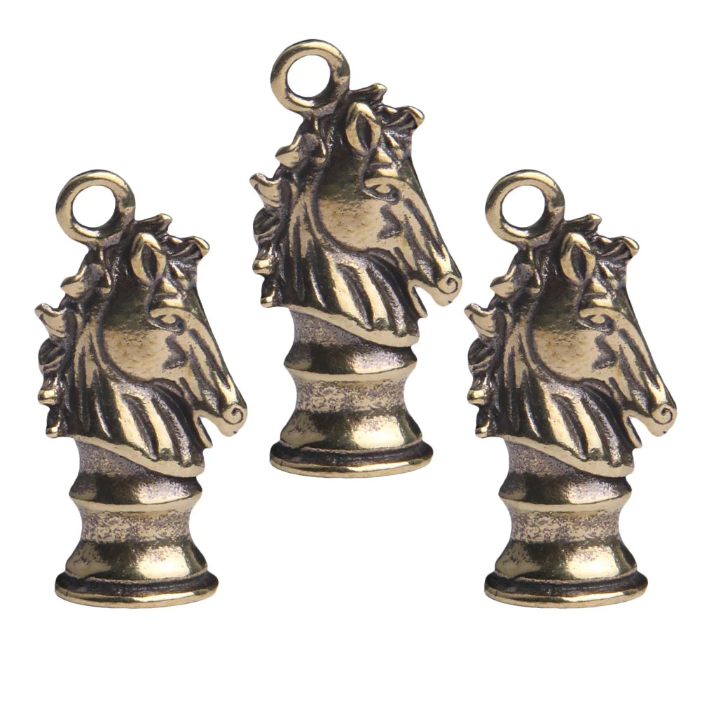 

Charms Horsecharm Brass Lucky Figurine Mini Sculpture Chinese Piece Head Knight Chess Prosperity Table Centerpiece Good Wealth