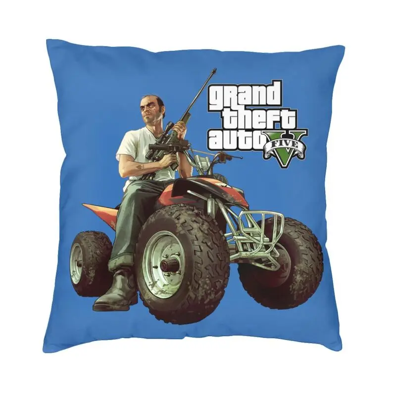 

Classic Adventure Game Grand Theft Auto Cushion Cover 45x45cm Soft GTA Throw Pillow Case for Sofa Pillowcase Bedroom Decoration