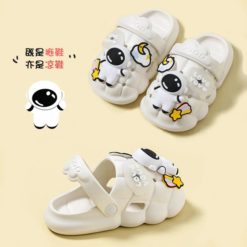 

Children Slippers Summer Boys and Girls Baotou Cartoon Non-slip Soft Bottom Infant Hole Shoes Baby Sandals Children Slippers