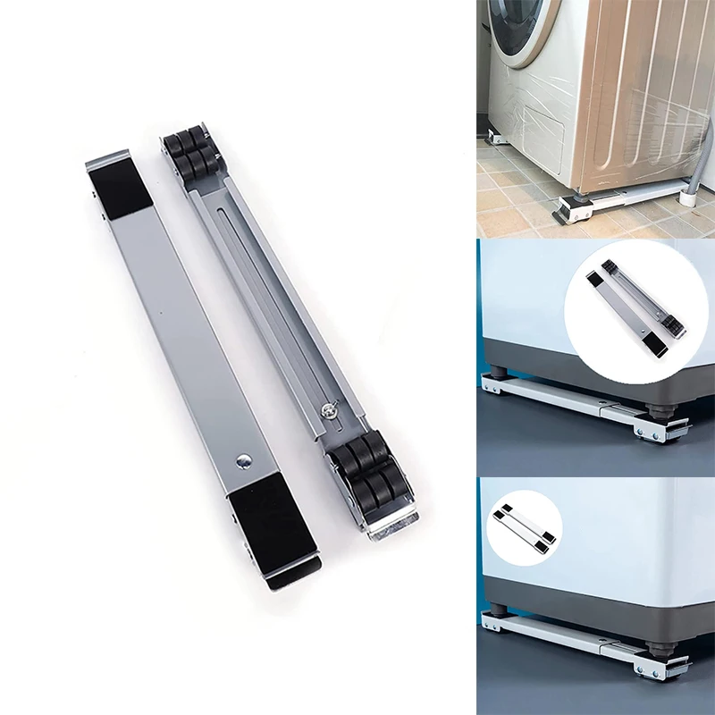 

2 Pcs Drum Washing Machine Refrigerator Mobile Base Refrigerator Trolley Heavy Duty Adjustable Appliance Rollers