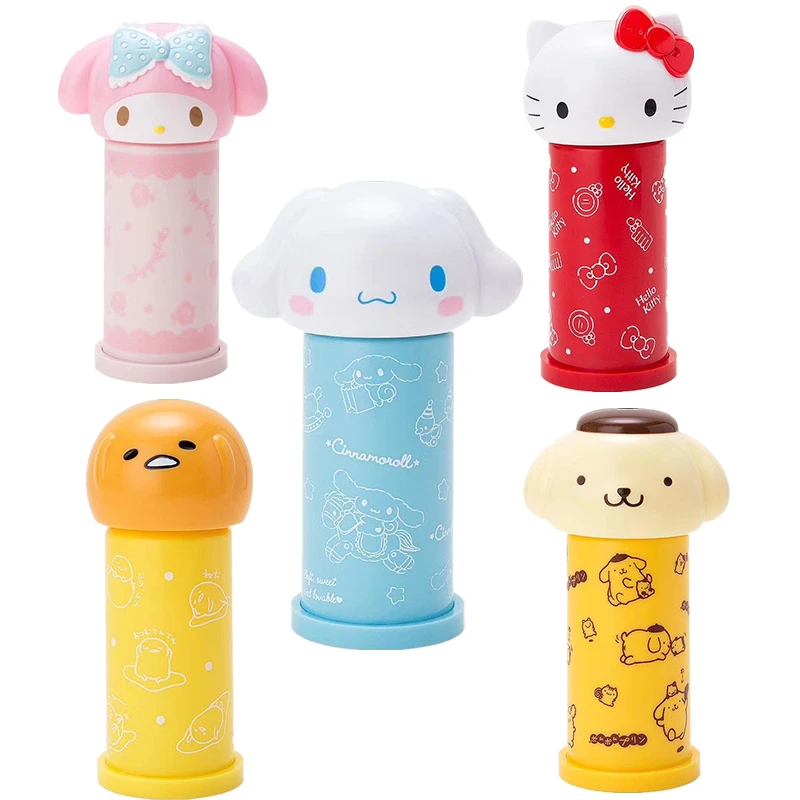 

Kittys My Melody Cinnamoroll Purin Kawaii Cotton Swab Storage Box Cartoon Home Toothpick Organizer Protable Press Container Gift