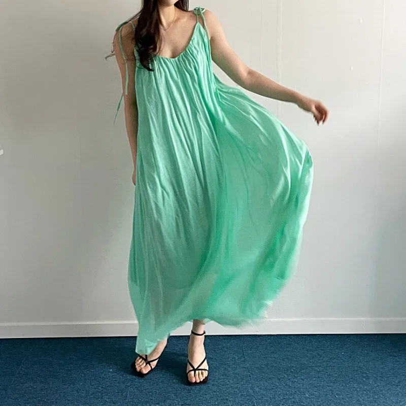 Женское платье-миди без рукавов, с V-образным вырезом и открытой спиной