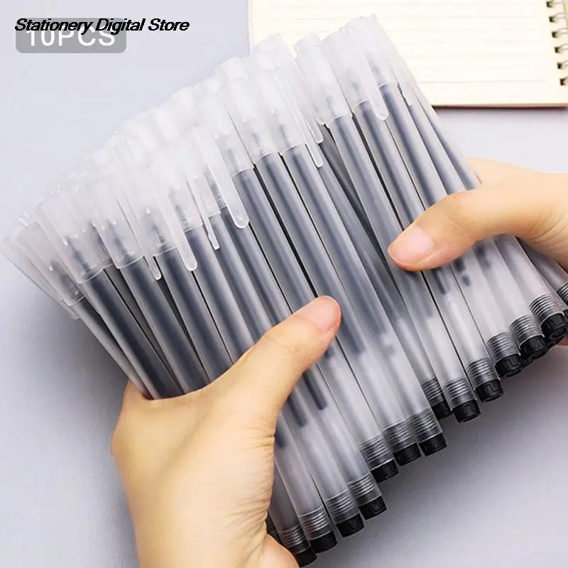 

10Pcs 0.5mm Black Gel Pen Cute Stationary Supplies Neutral Pen For School Office Exam Supplies Stationery Signature Pen