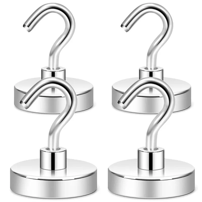 

Powerful Magnetic Hooks Heavy Duty Neodymium Magnet Hook Towel Key Wall Strong Hanger Kitchen Bathroom Storage Organization