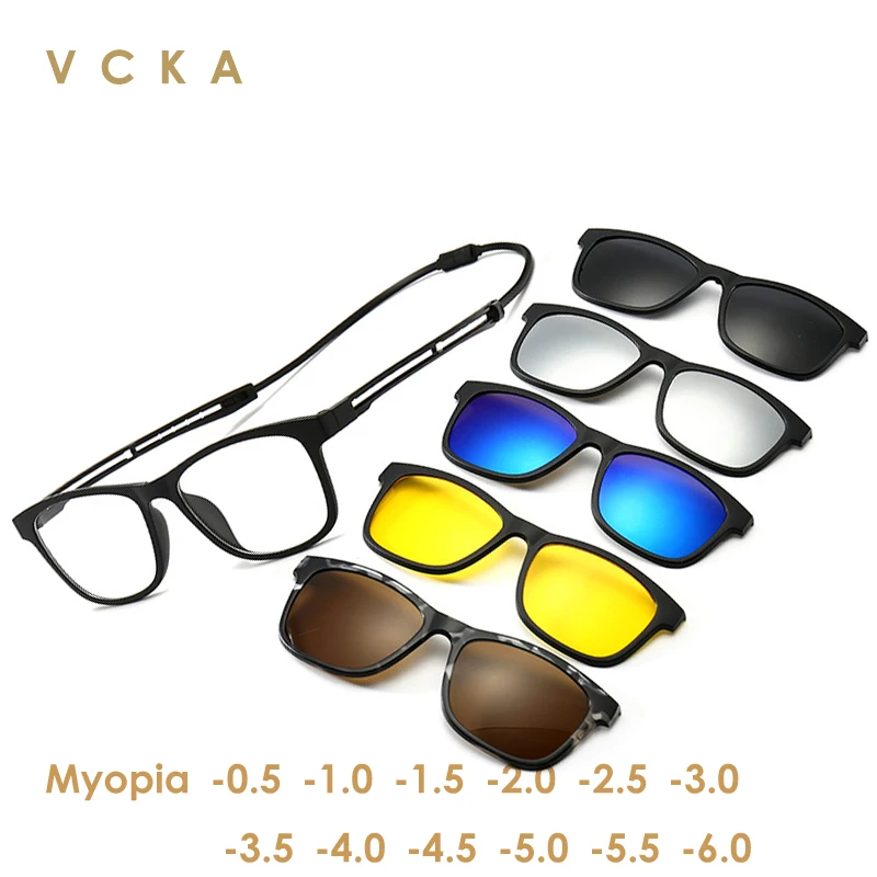 

Магнитные солнцезащитные очки VCKA, для мужчин и женщин, для коррекции зрения при близорукости от-0,5 до-10