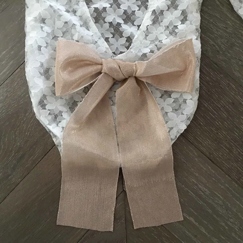 

2 Pcs Newborn Photography Props Outfits Baby Bowknot Lace Romper Flower Headband
