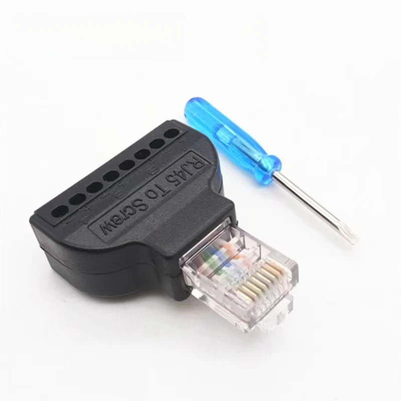 2 шт. RJ45 папа на 8-контактный AV-винтовой разъем винтовой адаптер блок кабеля