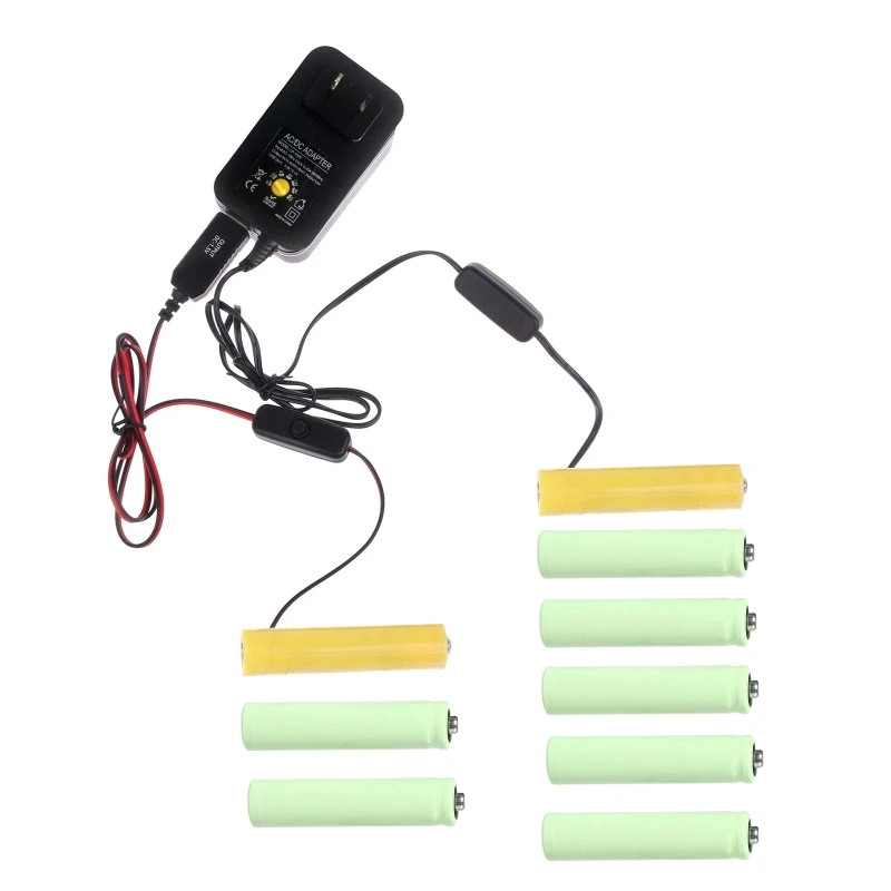 

Adjustable Voltage 1.5V 3V 4.5V 6V 9V 12V AAA Eliminator Cable for Toy LED lamps Remote Control Electronics