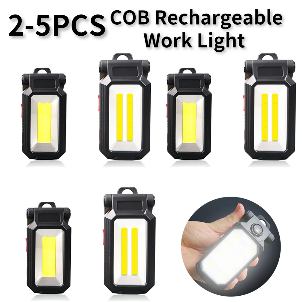 

Portable LED COB Rechargeable Magnetic Work Light Waterproof Flashlight Camping Lantern Magnet Design With Power Display