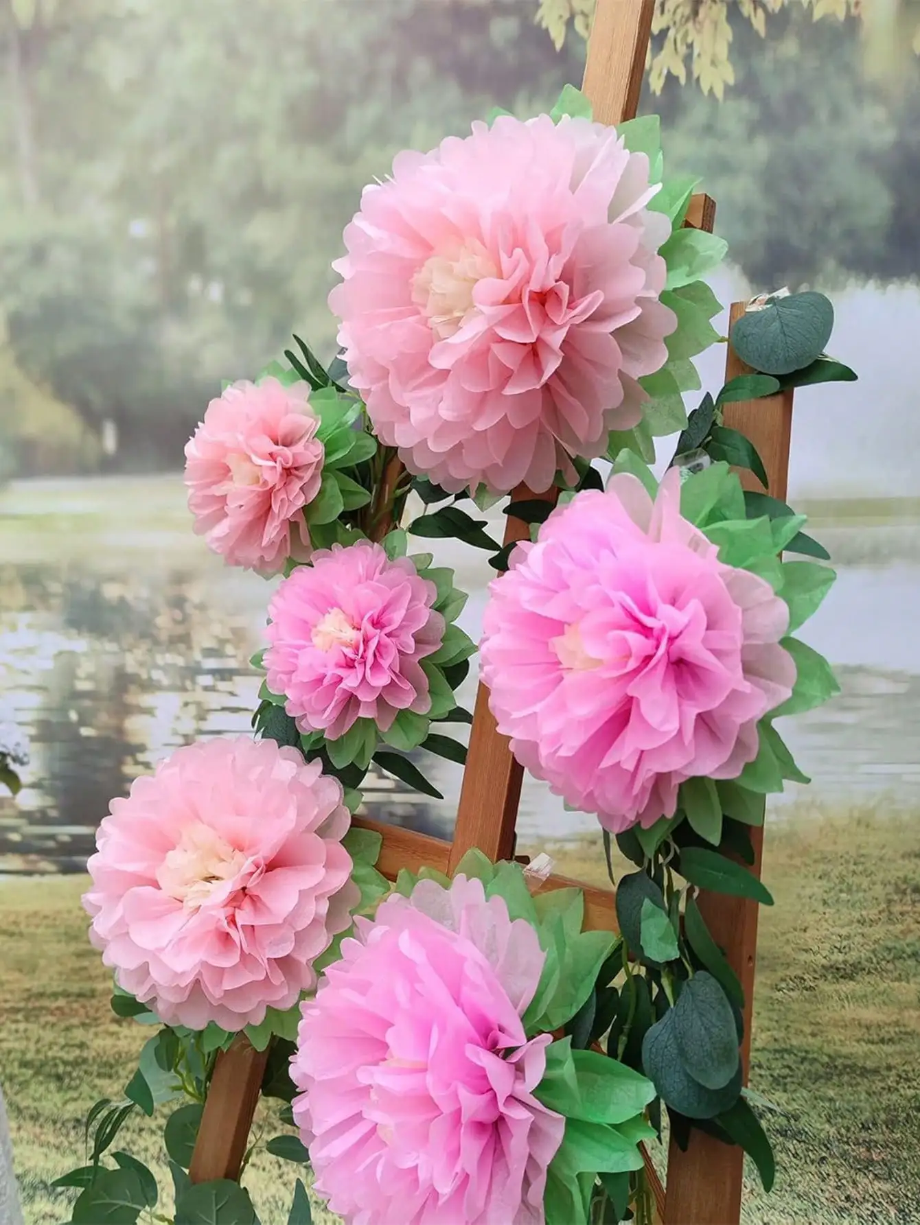 6 Упаковок Розовые Искусственные Бумажные Розы Декоративное Настенное Искусство