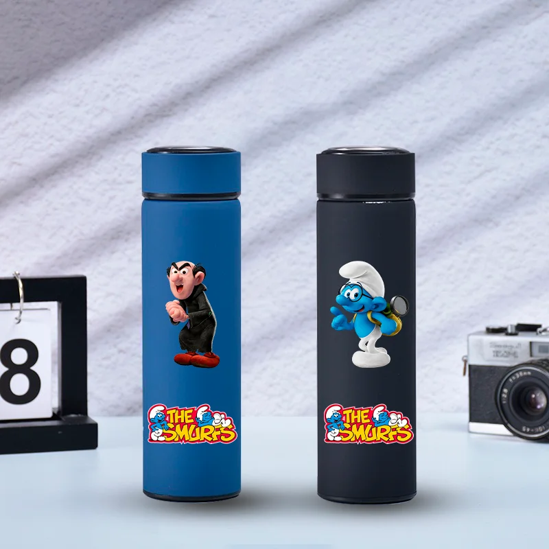 500ML Smurfs Season Cartoon Insulated Bottle Portable Outdoor Drinking Cup Children's Sports Camping Leak Proof Water