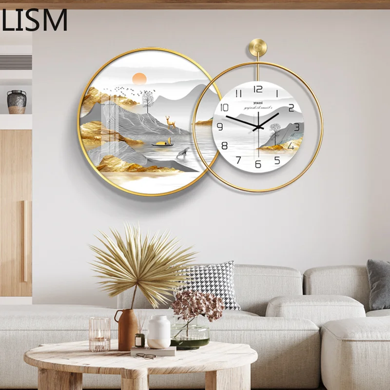 

Large Wall Clock Living Room Modern Design Art Elegant Luxury Painting Clocks Wall Clock Home Decoration Reloj Pared Decorativo