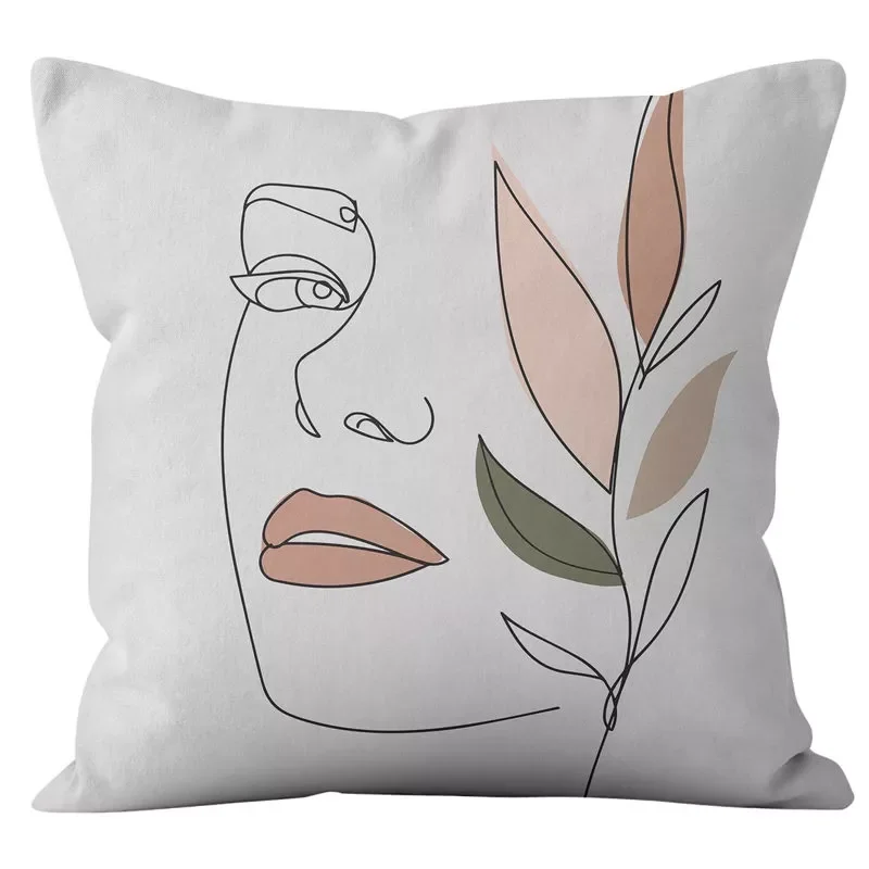 

1pc Nordic Abstract Cushion Cover Velvet Throw Pillows Case For Sofa Bed Decorative Pillowcases Minimalist Modern Art Home Decor