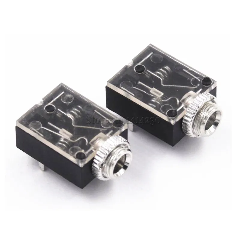 

100Pcs 5 Pin 3.5mm Stereo Audio Jack Socket PCB Panel Mount for Headphone With Nut PJ-324M