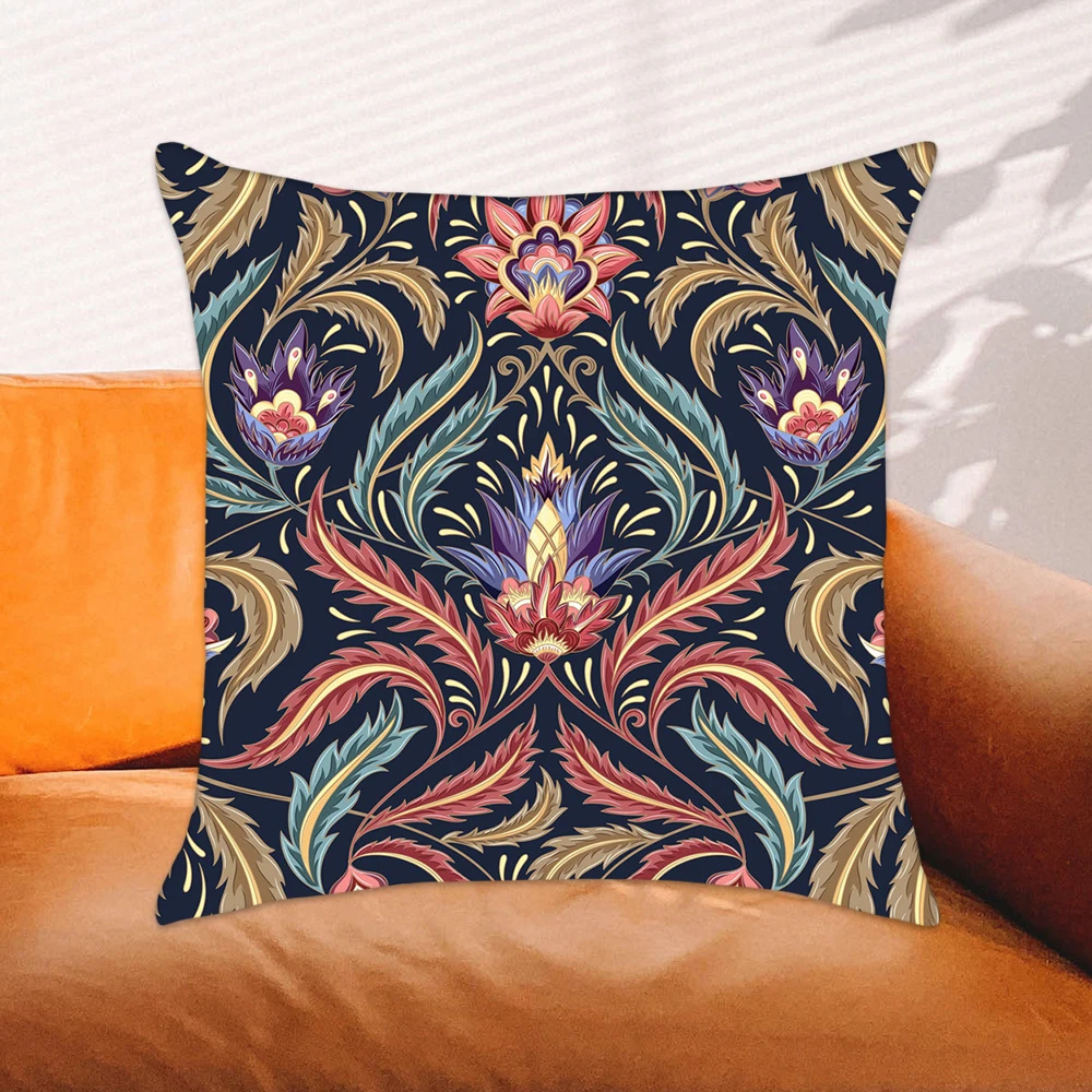 

Ethnic Floral Throw Pillow Cover Pasiley Pattern Print Square Cushion Cover Home Decor Living Room Sofa Pillow Case 45x45cm