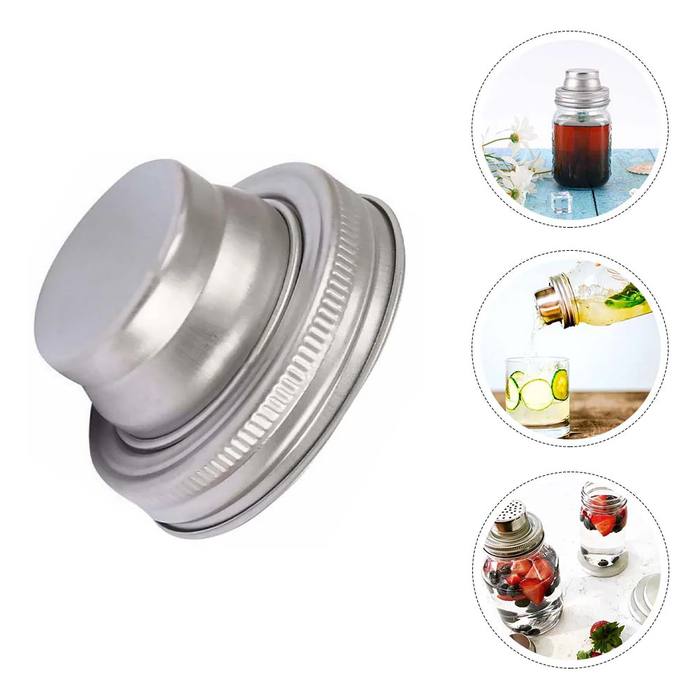 

1pc Reusable Multifunctional Stainless Steel Shaker Lid for Home
