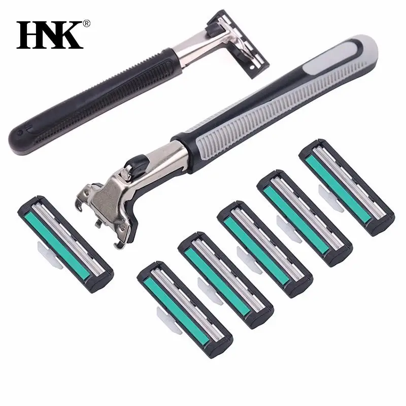 

Men's Manual Razor Holder Blade Handle Shaver For Men Shaving Kit 2/6 Layer Blades Face Hair Remove Beard Compatible