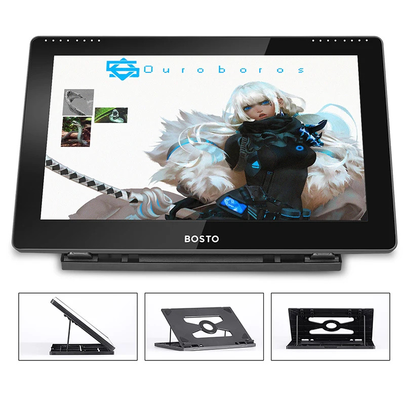 

BOSTO 16HD IPS HD Graphics Drawing Digital Tablet Monitor Pen Display with 8 Shortcut Keys & 8192 levels Rechargeable Stylus