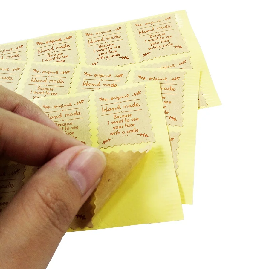 

1000Pcs/lot Stamp Shape Seal Sticker Label Handmade for Gift Decor Stickers Bakery Cookie Packaging Bag Paper Seal Labels