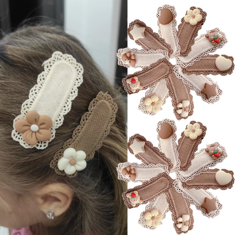 

2pcs Baby Girl Cute Headbands Wool Bear Star Kawaii Hair Clips Children Head Bands Soft Warm Hair Bands for Kids Korean 2022