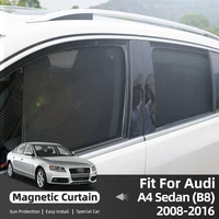 magnetic car side window sunshade for audi a4 b8 sedan 2009 2016 interior mesh cover front rear custom accessory sun visor