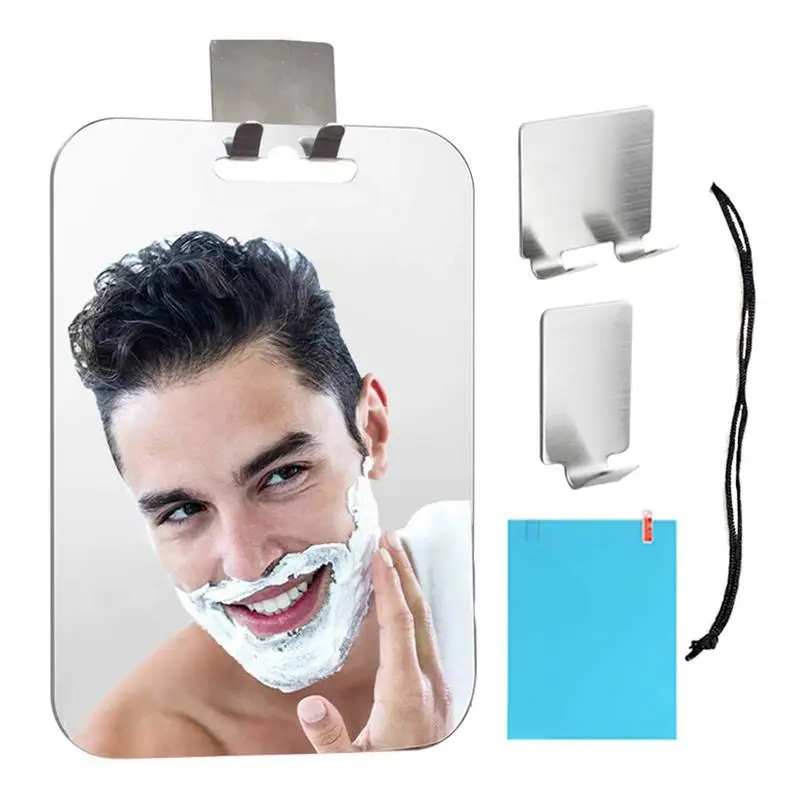 

Large Shower Mirror Fogless For Shaving Razor Holder Travel Use Shatterproof Fogless Wall Mirror For Men Shaving Women Makeup