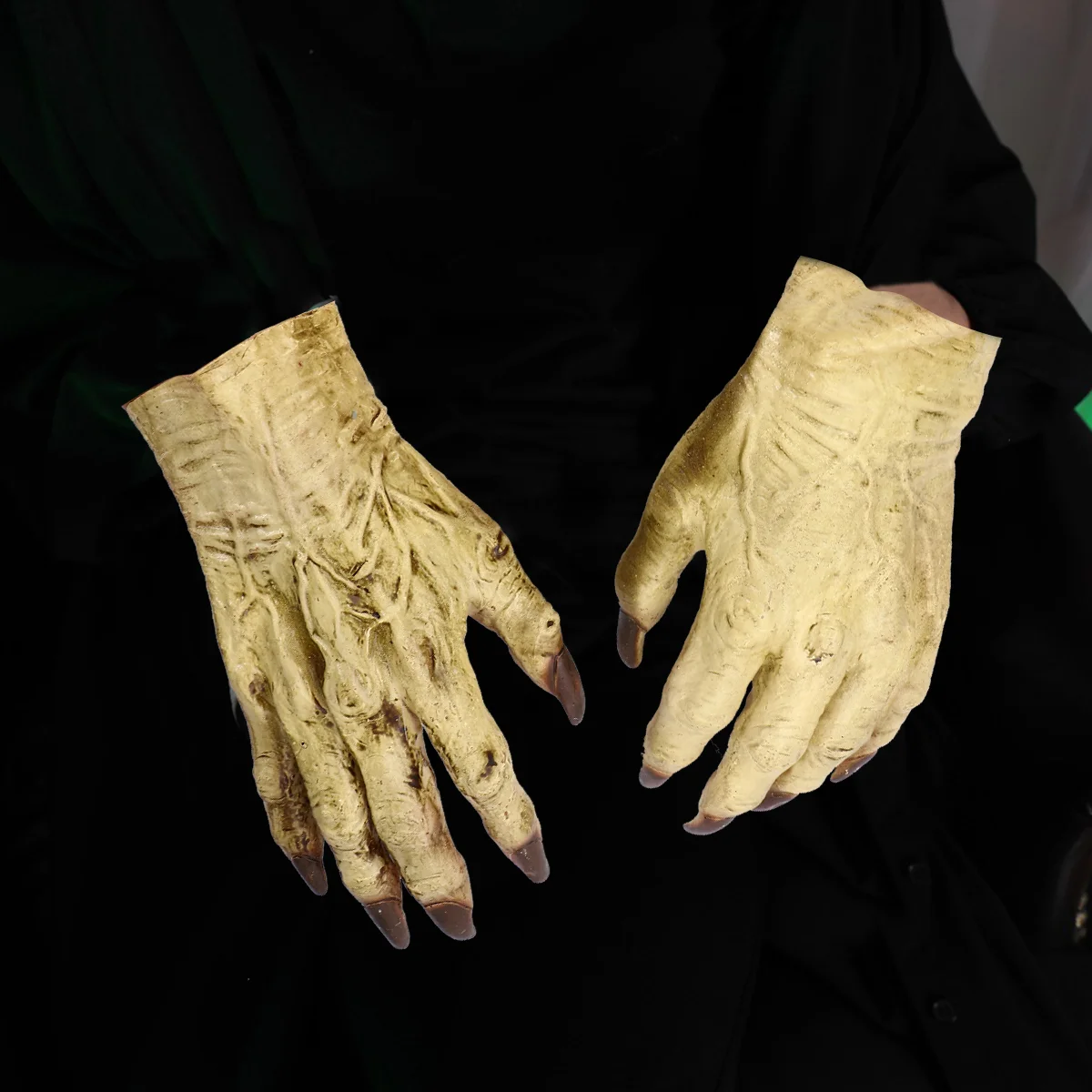 

Zombiegloves Costume Party Dress Uphands Full Hand Dementor Creepy Latex Accessories Cosplay Fingernails Finger