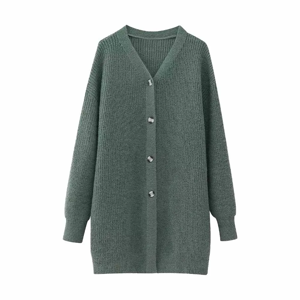 

Женский трикотажный свитер с V-образным вырезом, на осень и зиму