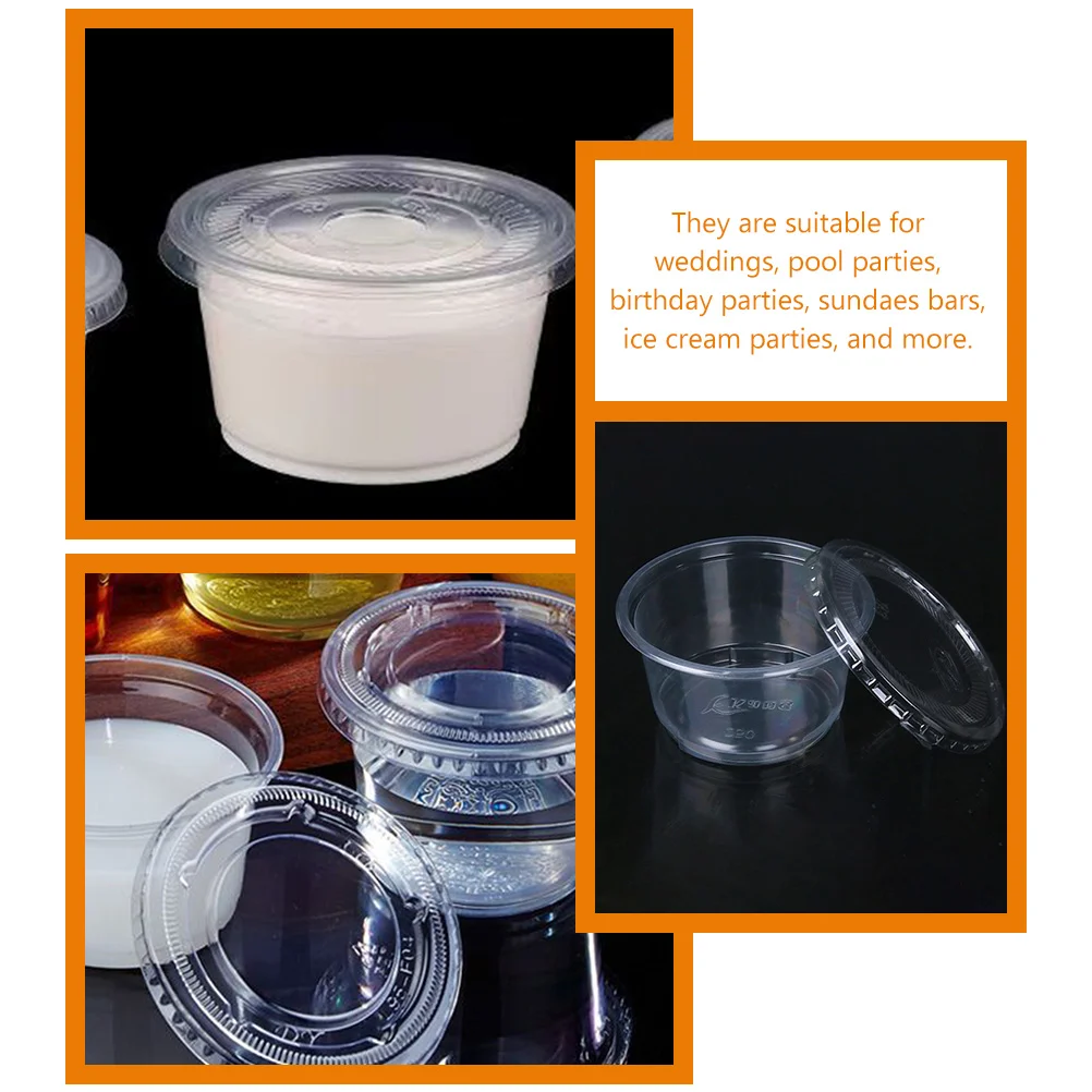 Пластиковые чашки для десертов пищевые контейнеры с крышками одноразовые чаши