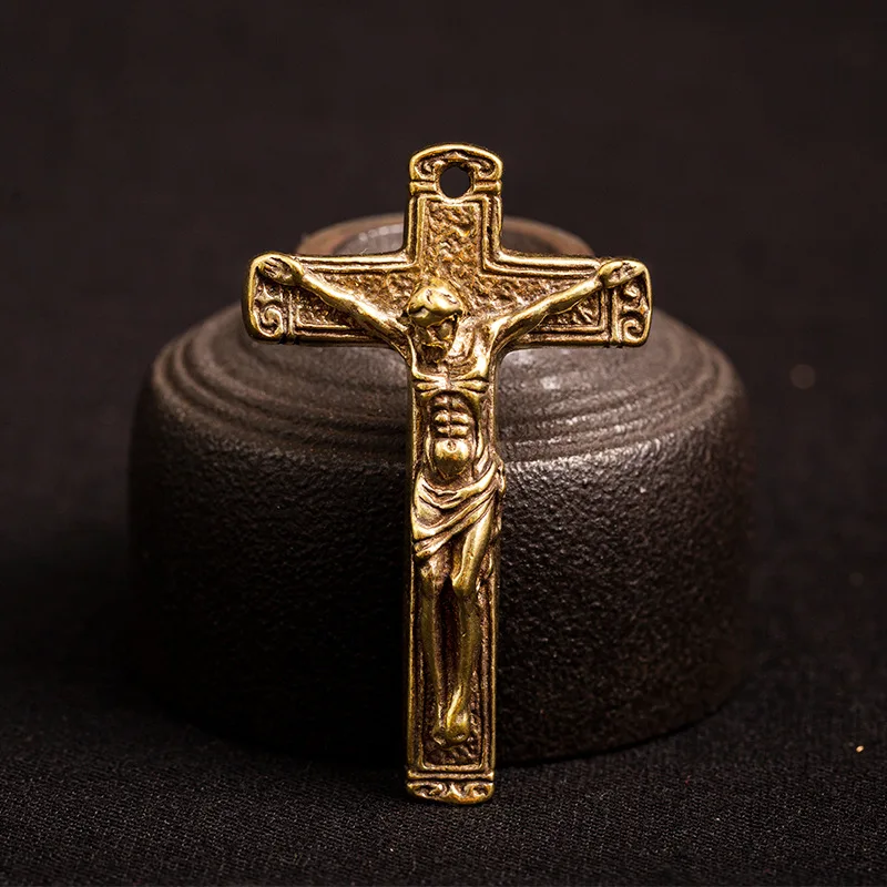 

Брелок с крестом из латуни QINGLI