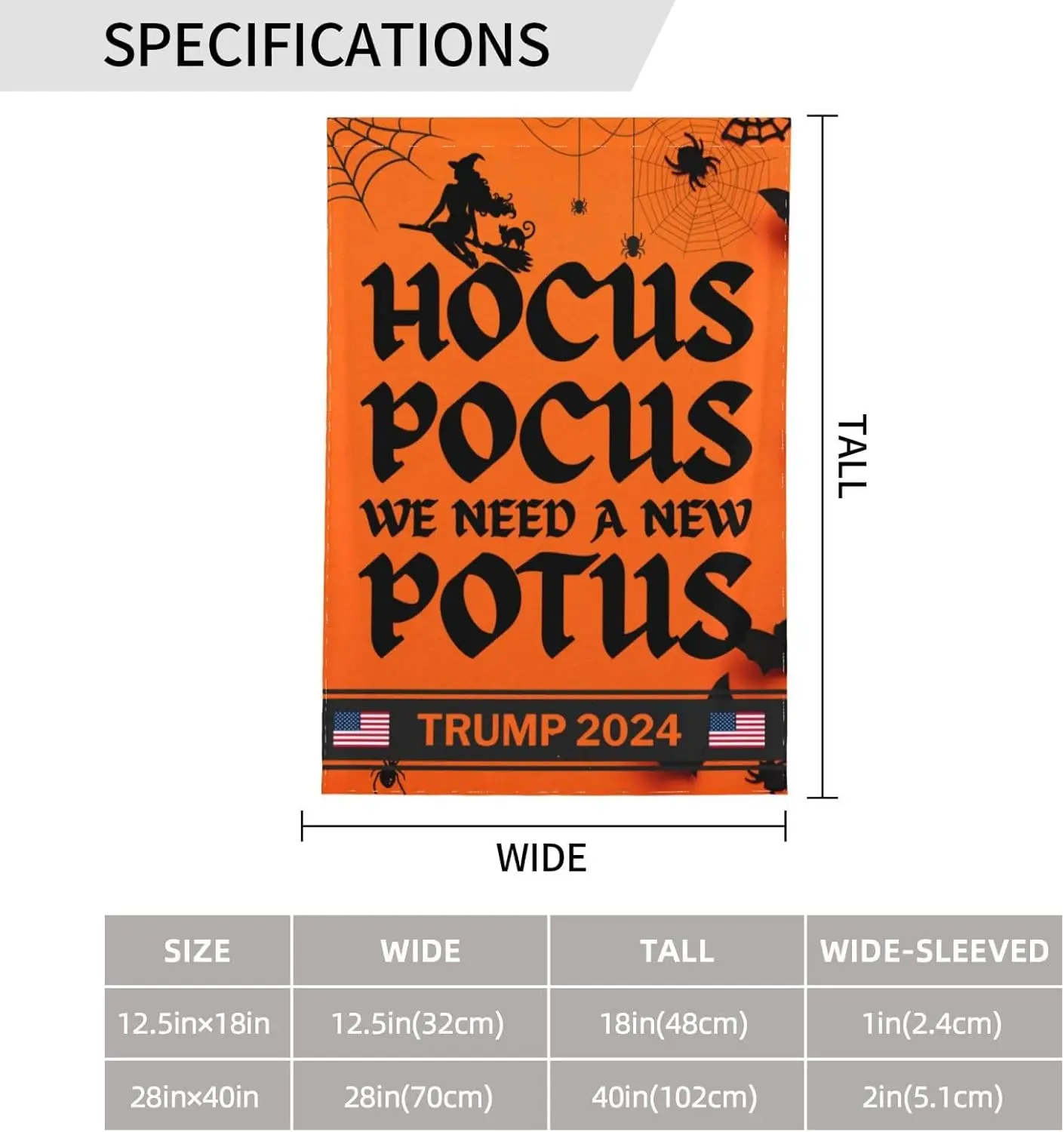 12 5x18 Фокус-Покус Мы нужны новый Potus Trump 2024 садовый флаг двусторонний F Biden Рождество