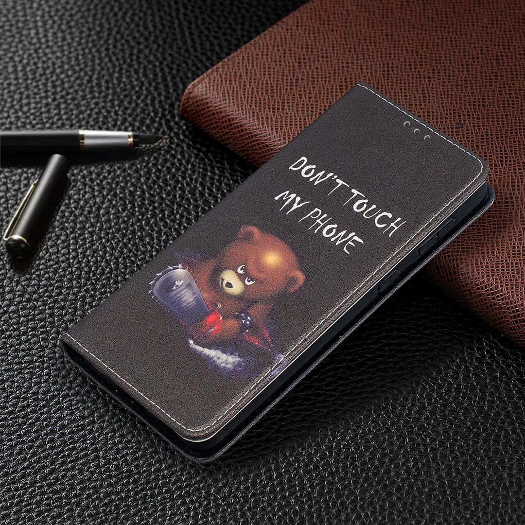 

Кожаный чехол с мультяшным рисунком, чехол для Xiaomi Mi 11 10T Lite 5G NE Poco X3 NFC M3 M2 Pro F3, милый Магнитный чехол-книжка с откидной крышкой