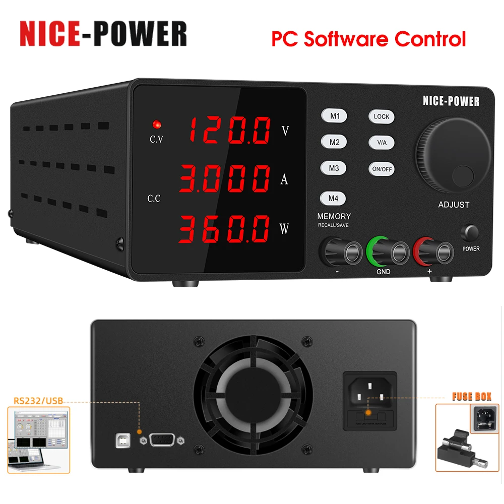 RS-232/USB-порт, программируемый источник питания постоянного тока, регулируемый Рабочий стол для лабораторного обслуживания, 200 в, 300 В, 1 А, программное обеспечение для ПК, 30 в, 10 А, 5 А, 60 в