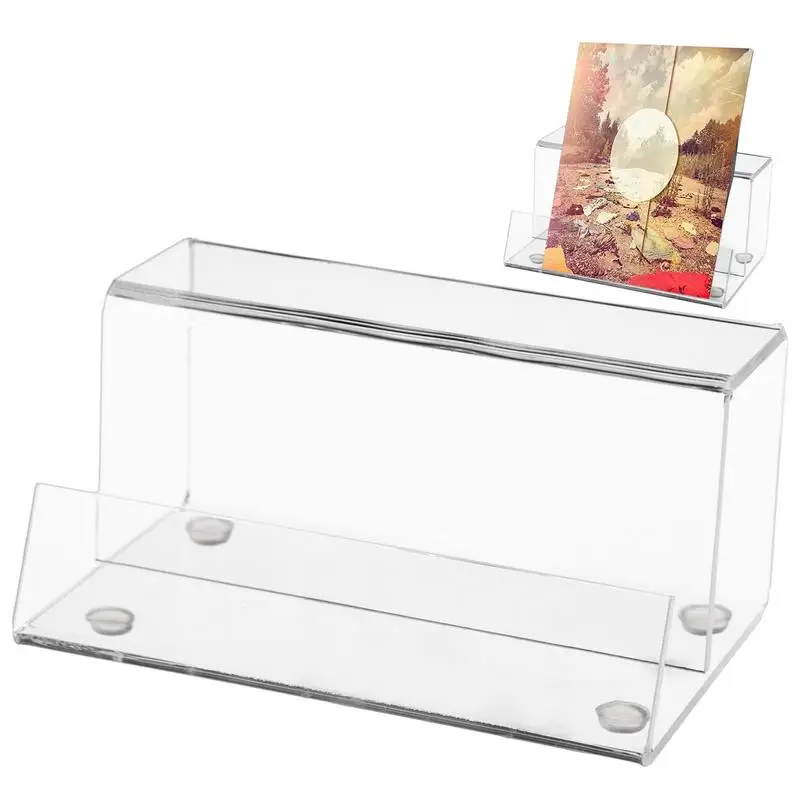 

Стойка для хранения записей, держатель записей, демонстрационная стойка, акриловый стеллаж для записей С нескользящими ковриками, настольный декоративный органайзер для хранения