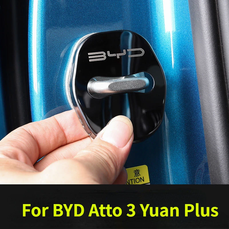 

For BYD ATTO 3 EV 2022 2023 Car Door Lock Cover Emblems Case Stainless Steel Film Interior Trim Antirust Accessories 4PCS