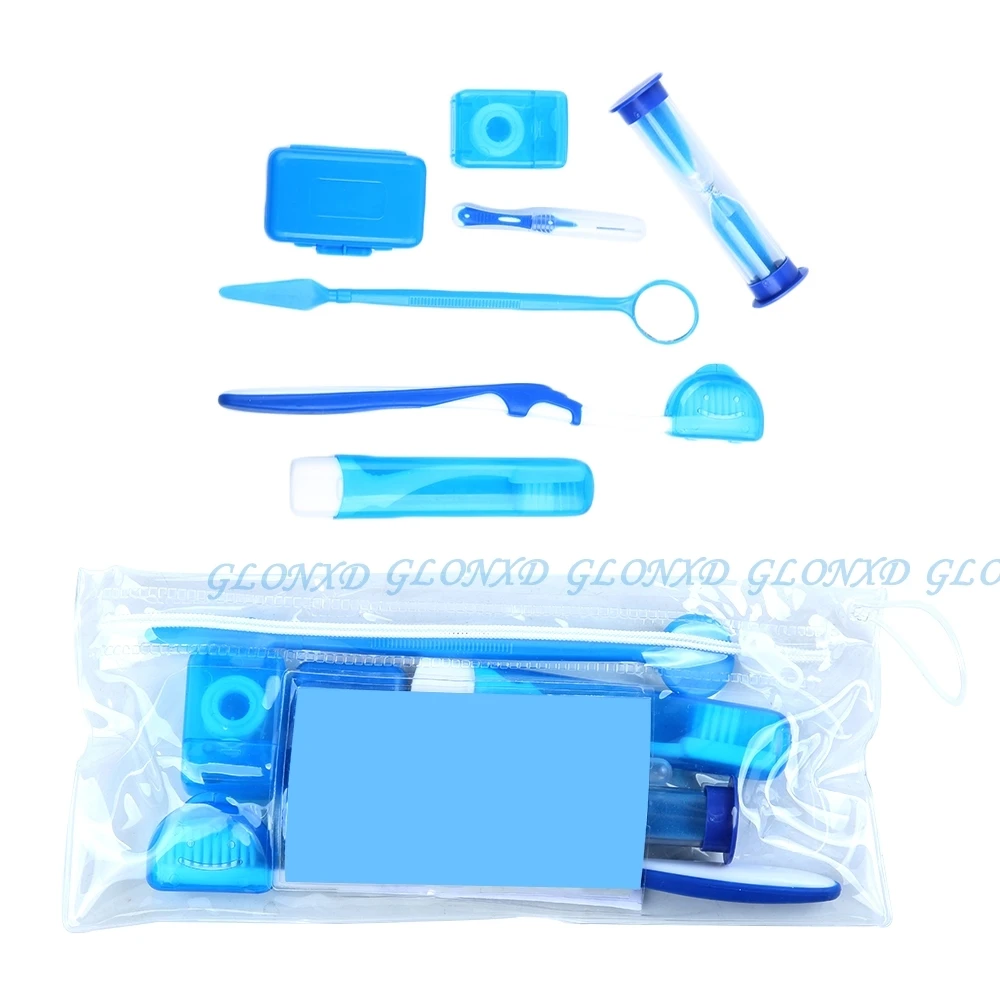 

8pcs Dental Orthodontic Toothbrush Travel Kit Toothbrush Ties Brush Floss Oral Care Kit Cleaning Braces Orthodontic Supplies Set