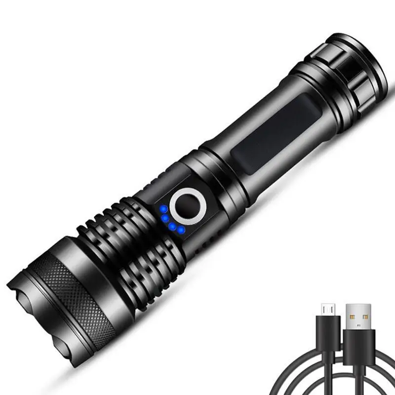 

Drop Shipping XHP50 FlashLight Powerful Flash light 5 Modes Usb Zoom Led Torch Retractable Zoomable Lighting for Camping Fishing