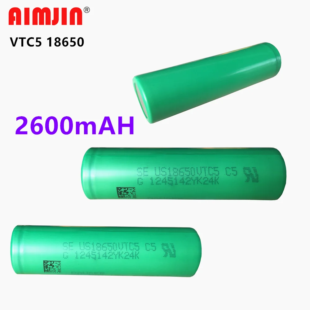 

20PCS 3.7v 2600mah18650 VTC5 Lithium Rechargeable Battery US18650VTC5 30A Discharge for All Kinds of Electronic Toys