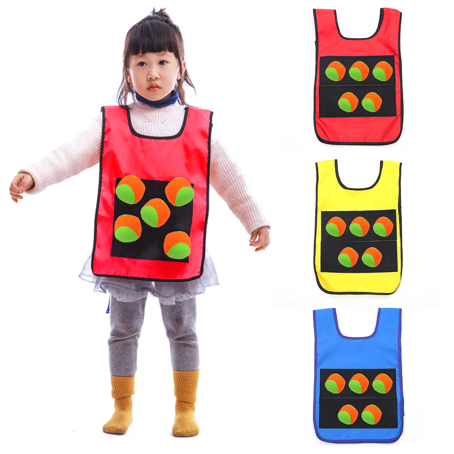 

Забавный жилет с мячиками для игр, жилет с 5 мячиками для детского сада, товары для активного отдыха
