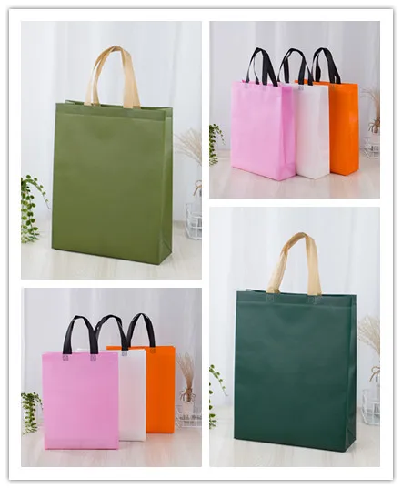 

Reusable Shopping Bag Women Large Capacity Foldable Grocery Bag Travel Non-woven Eco-Friendly Tote Bag Laminated Non-woven Bag
