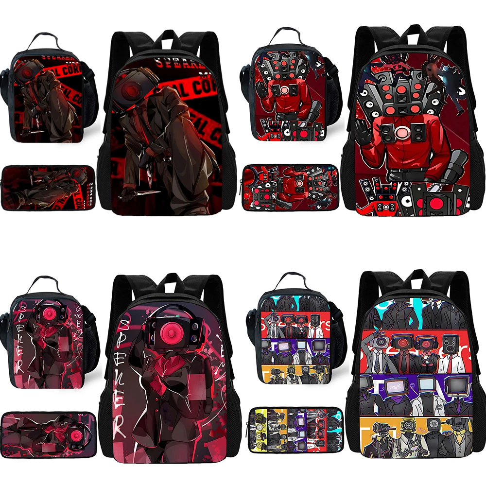 3 шт./комплект детский школьный рюкзак в виде унитаза