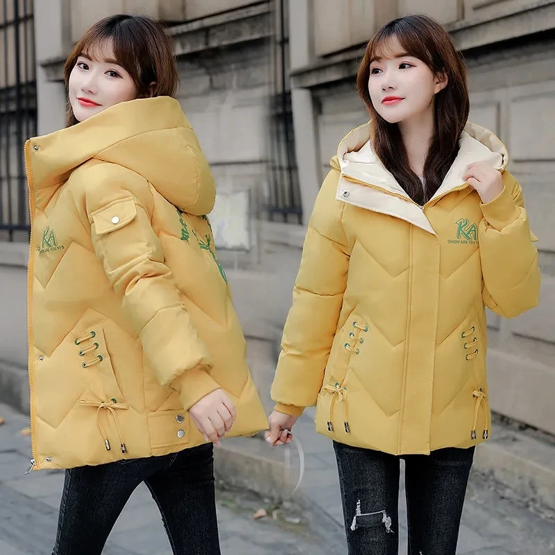 

Down Cotton Coat Womens 2022 Autumn Winter New Korean Fashion Loose Casual Padded Jacket Women Large Size Short Thick Parkas