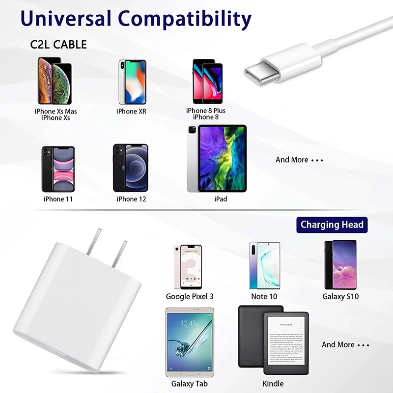 Зарядное устройство PD USB C 20 Вт для Apple iPhone 13 12 11 Pro Max адаптер питания Samsung Xiaomi вилка