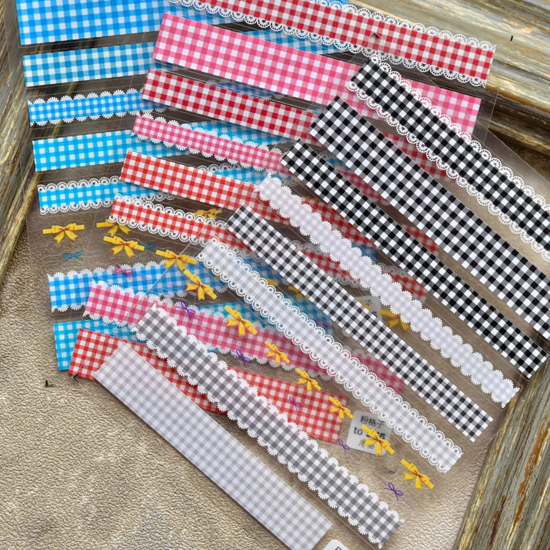 Клетчатый узор кружева 3D гравировка ногтей наклейки для самоклеящиеся